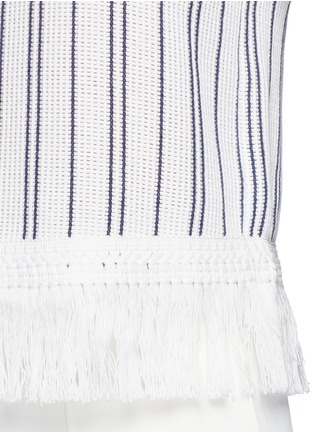 Detail View - Click To Enlarge - MO&CO. EDITION 10 - Stripe eyelet lattice cropped top