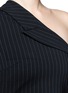 Detail View - Click To Enlarge - MO&CO. EDITION 10 - Deconstructed one-shoulder pinstripe dress