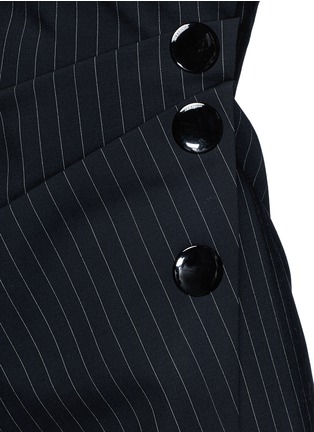 Detail View - Click To Enlarge - MO&CO. EDITION 10 - Deconstructed one-shoulder pinstripe dress