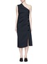 Main View - Click To Enlarge - MO&CO. EDITION 10 - Deconstructed one-shoulder pinstripe dress