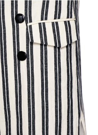 Detail View - Click To Enlarge - MO&CO. EDITION 10 - Stripe textured cotton double breasted vest