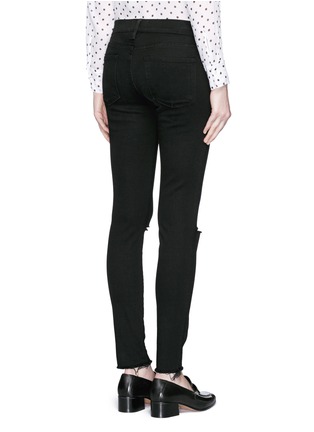 Back View - Click To Enlarge - FRAME - 'Le Skinny De Jeanne' distressed knee jeans