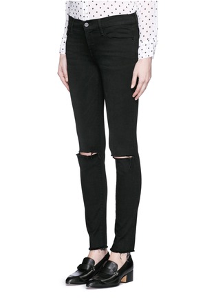 Front View - Click To Enlarge - FRAME - 'Le Skinny De Jeanne' distressed knee jeans
