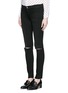 Front View - Click To Enlarge - FRAME - 'Le Skinny De Jeanne' distressed knee jeans