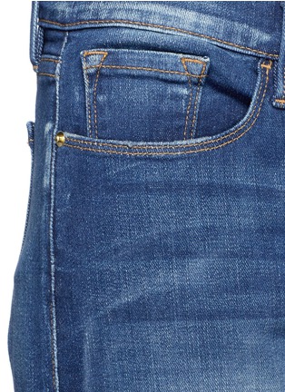 Detail View - Click To Enlarge - FRAME - 'Le Garçon' asymmetric ripped knee jeans
