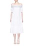 Main View - Click To Enlarge - PETER PILOTTO - 'Petra' off-shoulder embroidered poplin smock dress