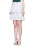 Front View - Click To Enlarge - PETER PILOTTO - 'Pull' chevron stripe drawstring tiered skirt