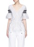 Main View - Click To Enlarge - PETER PILOTTO - 'Sky' variegated stripe drawstring cotton-silk blouse