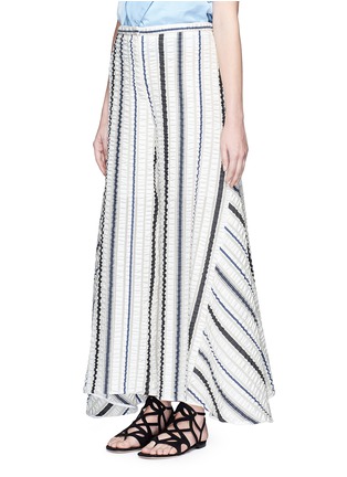 Front View - Click To Enlarge - PETER PILOTTO - 'Latmos' stripe silk-blend cloqué culottes