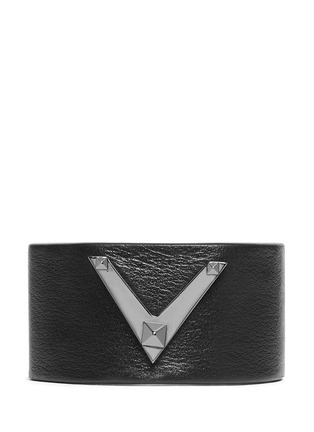 Main View - Click To Enlarge - VALENTINO GARAVANI - 'Rockstud Noir' leather bracelet