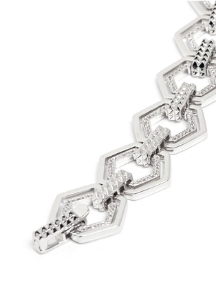 Detail View - Click To Enlarge - EDDIE BORGO - Crystal pavé hexagon lattice bracelet