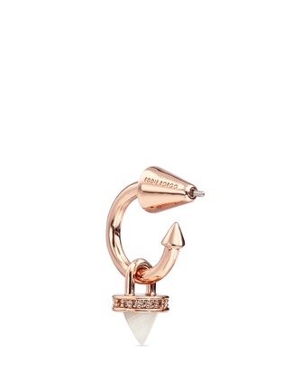 Detail View - Click To Enlarge - EDDIE BORGO - Agate cone charm mini hoop earrings