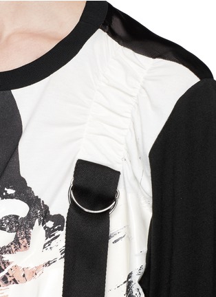 Detail View - Click To Enlarge - 3.1 PHILLIP LIM - 'CHAOS CURRENCY' mix media print strap front T-shirt