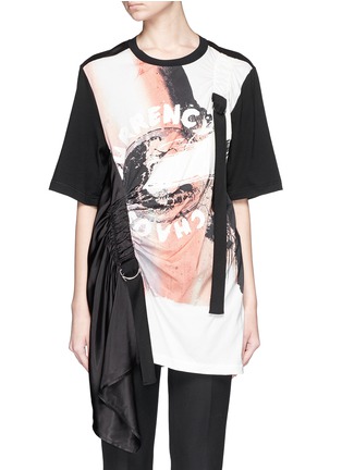 Main View - Click To Enlarge - 3.1 PHILLIP LIM - 'CHAOS CURRENCY' mix media print strap front T-shirt