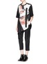 Figure View - Click To Enlarge - 3.1 PHILLIP LIM - 'CHAOS CURRENCY' mix media print strap front T-shirt