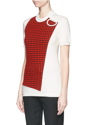 Front View - Click To Enlarge - 3.1 PHILLIP LIM - Cloqué check panel wool T-shirt