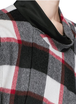 Detail View - Click To Enlarge - 3.1 PHILLIP LIM - Asymmetric gingham check flannel wrap top