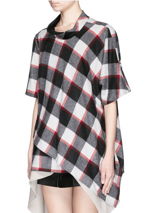 Front View - Click To Enlarge - 3.1 PHILLIP LIM - Asymmetric gingham check flannel wrap top