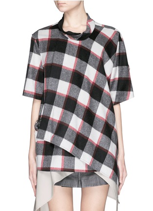 Main View - Click To Enlarge - 3.1 PHILLIP LIM - Asymmetric gingham check flannel wrap top