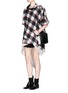 Figure View - Click To Enlarge - 3.1 PHILLIP LIM - Asymmetric gingham check flannel wrap top