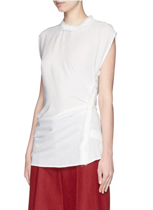 Front View - Click To Enlarge - 3.1 PHILLIP LIM - Raw edge ruche silk top