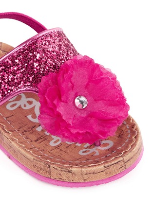 Detail View - Click To Enlarge - LUCKY SOLE - 'Mini Bloom' infant glitter flower appliqué sandals