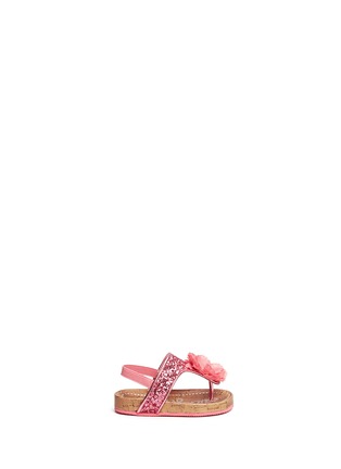 Main View - Click To Enlarge - LUCKY SOLE - 'Mini Bloom' infant glitter flower appliqué sandals