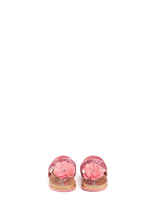 Figure View - Click To Enlarge - LUCKY SOLE - 'Mini Bloom' infant glitter flower appliqué sandals
