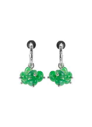 Main View - Click To Enlarge - SAMUEL KUNG - Diamond jade cluster drop earrings