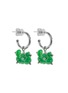 Figure View - Click To Enlarge - SAMUEL KUNG - Diamond jade cluster drop earrings