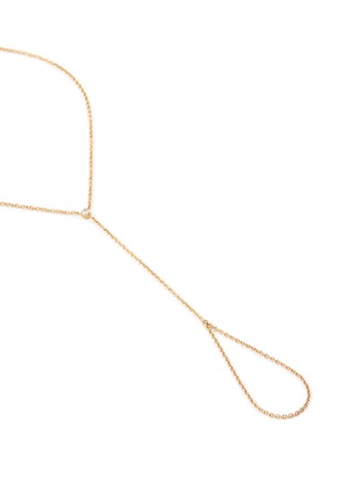 Figure View - Click To Enlarge - EGO SUR MESURE - 'Main' diamond 18k yellow gold ring chain bracelet
