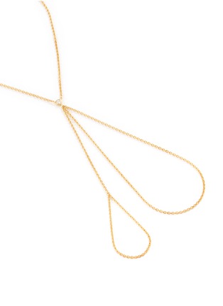 Figure View - Click To Enlarge - EGO SUR MESURE - 'Main' diamond 18k yellow gold double ring chain bracelet