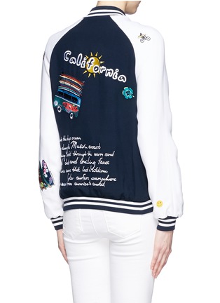 Back View - Click To Enlarge - Ç X FACONNABLE BY MIRA MIKATI - Flower embroidery bomber jacket