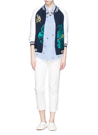 Figure View - Click To Enlarge - Ç X FACONNABLE BY MIRA MIKATI - Flower embroidery bomber jacket