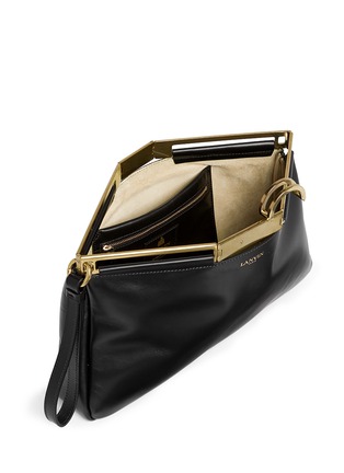 Detail View - Click To Enlarge - LANVIN - 'Zeeta' metal clasp leather clutch bag