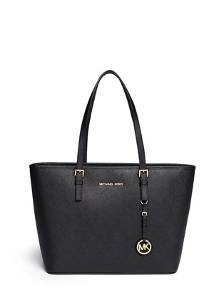 Main View - Click To Enlarge - MICHAEL KORS - 'Jet Set Travel' saffiano leather top zip tote