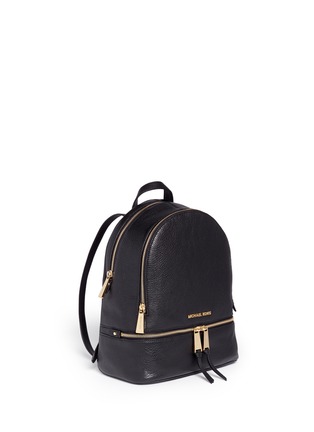 Figure View - Click To Enlarge - MICHAEL KORS - 'Rhea' small 18k gold plated leather backpack