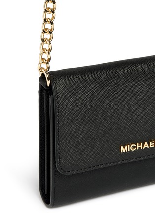Detail View - Click To Enlarge - MICHAEL KORS - 'Jet Set Travel' large saffiano leather chain bag