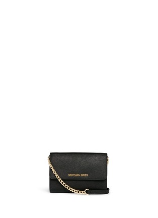 Main View - Click To Enlarge - MICHAEL KORS - 'Jet Set Travel' large saffiano leather chain bag