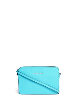 Main View - Click To Enlarge - MICHAEL KORS - 'Jet Set Travel' large saffiano leather crossbody bag