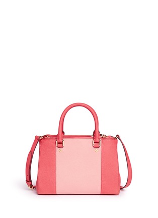 Back View - Click To Enlarge - MICHAEL KORS - 'Sutton' small 18k gold plated centre stripe leather satchel