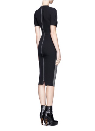 Back View - Click To Enlarge - VICTORIA BECKHAM - Colour-block herringbone dress
