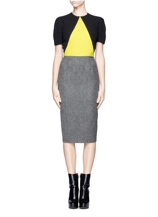Main View - Click To Enlarge - VICTORIA BECKHAM - Colour-block herringbone dress