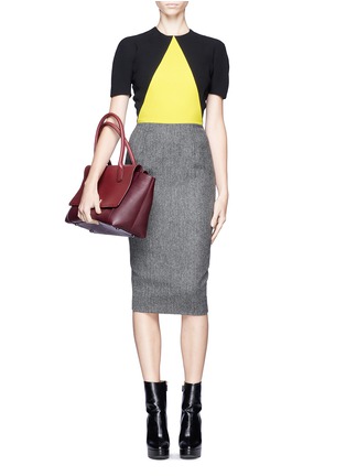 Figure View - Click To Enlarge - VICTORIA BECKHAM - Colour-block herringbone dress