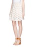 Front View - Click To Enlarge - STELLA MCCARTNEY - Heart patterned cotton A-lined skirt