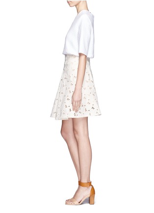 Figure View - Click To Enlarge - STELLA MCCARTNEY - Heart patterned cotton A-lined skirt
