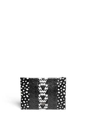 Back View - Click To Enlarge - RAFÉ - Celia contrast prints snakeskin clutch