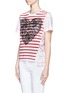 Front View - Click To Enlarge - STELLA MCCARTNEY - Lace panel heart print short sleeve T-shirt