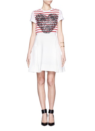 Figure View - Click To Enlarge - STELLA MCCARTNEY - Lace panel heart print short sleeve T-shirt