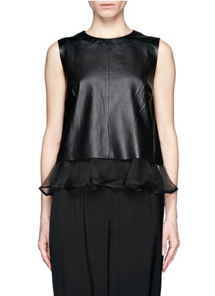 Main View - Click To Enlarge - ELIZABETH AND JAMES - Ruffled hem leather top